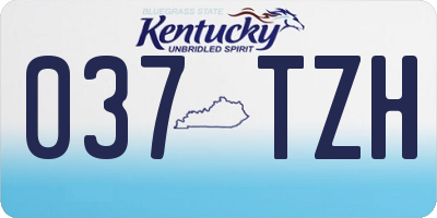 KY license plate 037TZH