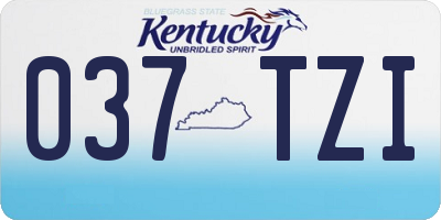 KY license plate 037TZI