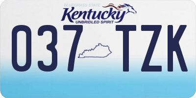 KY license plate 037TZK