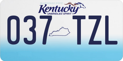 KY license plate 037TZL