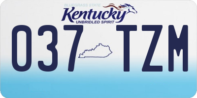 KY license plate 037TZM