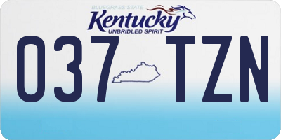 KY license plate 037TZN