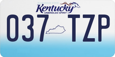 KY license plate 037TZP