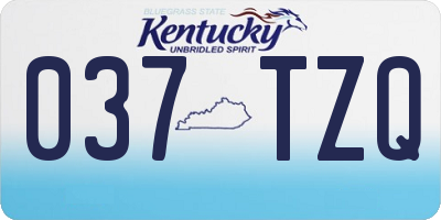 KY license plate 037TZQ
