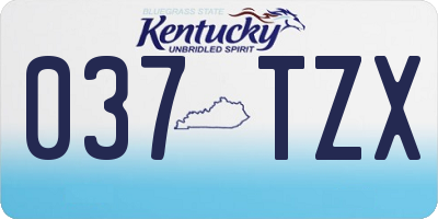 KY license plate 037TZX