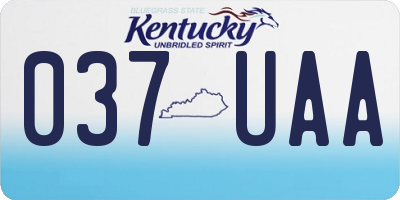 KY license plate 037UAA