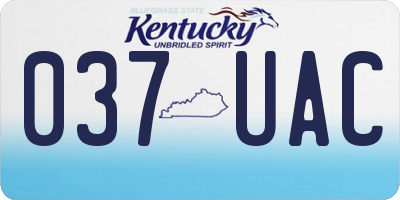 KY license plate 037UAC