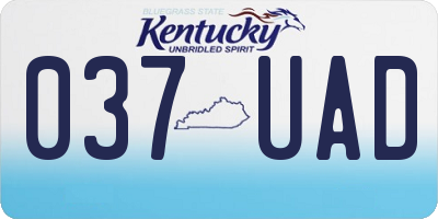 KY license plate 037UAD