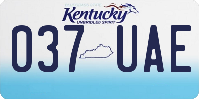 KY license plate 037UAE