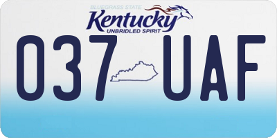 KY license plate 037UAF