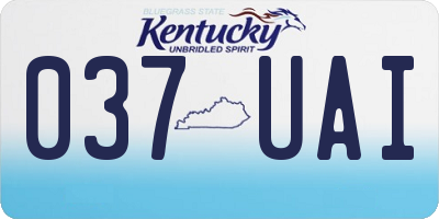 KY license plate 037UAI
