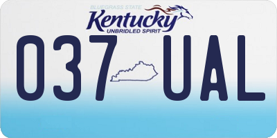 KY license plate 037UAL