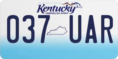 KY license plate 037UAR