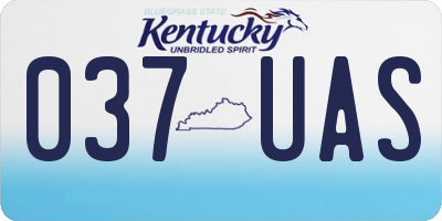 KY license plate 037UAS