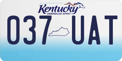 KY license plate 037UAT