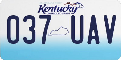 KY license plate 037UAV