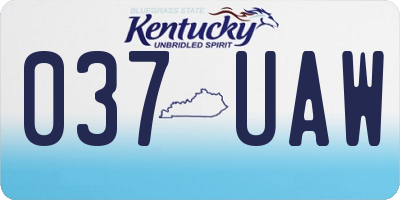 KY license plate 037UAW
