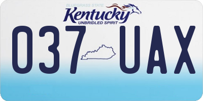 KY license plate 037UAX
