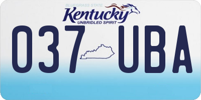 KY license plate 037UBA