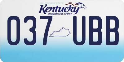 KY license plate 037UBB