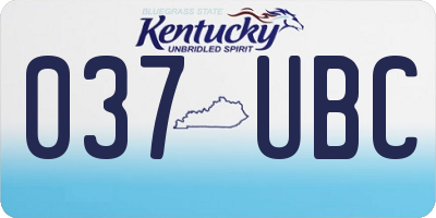 KY license plate 037UBC