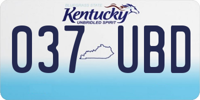 KY license plate 037UBD
