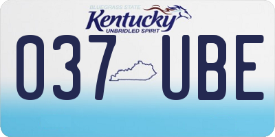 KY license plate 037UBE