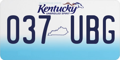KY license plate 037UBG