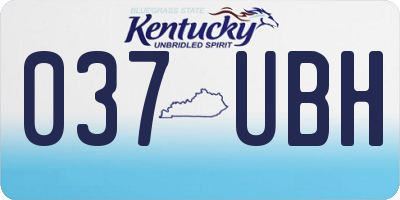 KY license plate 037UBH
