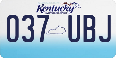KY license plate 037UBJ