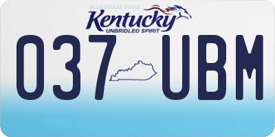 KY license plate 037UBM