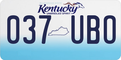 KY license plate 037UBO