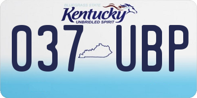 KY license plate 037UBP