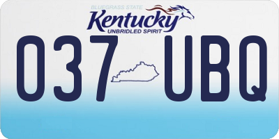 KY license plate 037UBQ