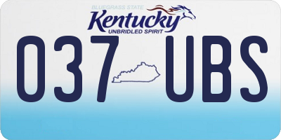 KY license plate 037UBS