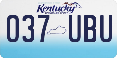 KY license plate 037UBU