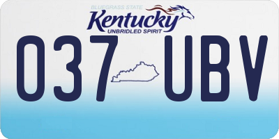 KY license plate 037UBV