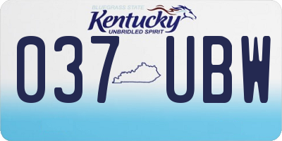 KY license plate 037UBW
