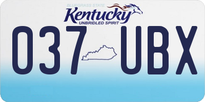 KY license plate 037UBX