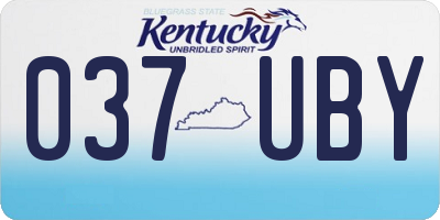 KY license plate 037UBY