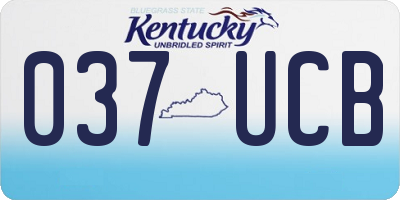 KY license plate 037UCB