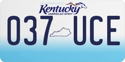 KY license plate 037UCE