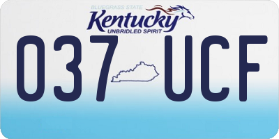 KY license plate 037UCF
