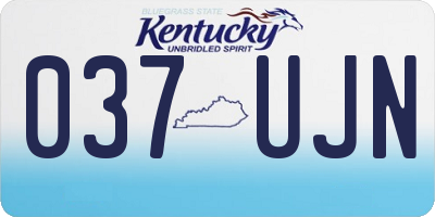 KY license plate 037UJN