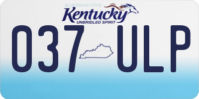 KY license plate 037ULP