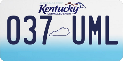 KY license plate 037UML