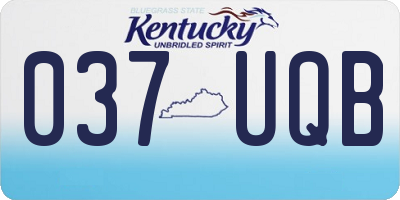 KY license plate 037UQB
