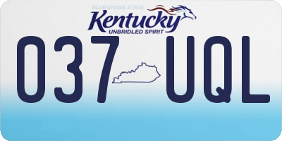 KY license plate 037UQL