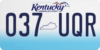 KY license plate 037UQR