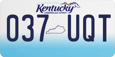 KY license plate 037UQT